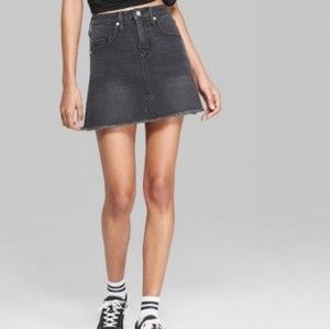 Black Denim Skirt